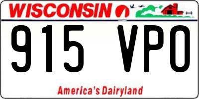 WI license plate 915VPO