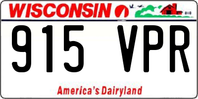 WI license plate 915VPR