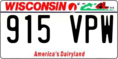 WI license plate 915VPW