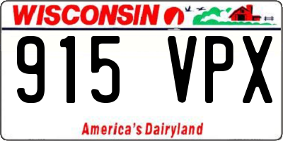 WI license plate 915VPX