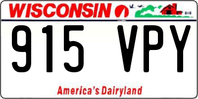 WI license plate 915VPY
