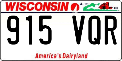 WI license plate 915VQR