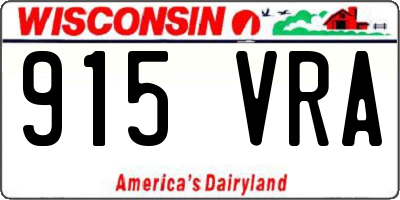 WI license plate 915VRA