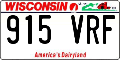 WI license plate 915VRF