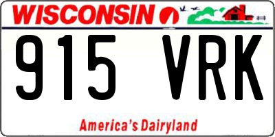 WI license plate 915VRK