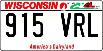 WI license plate 915VRL