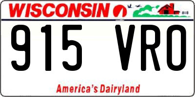 WI license plate 915VRO