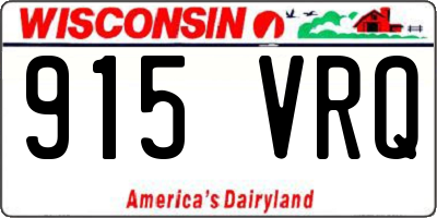 WI license plate 915VRQ