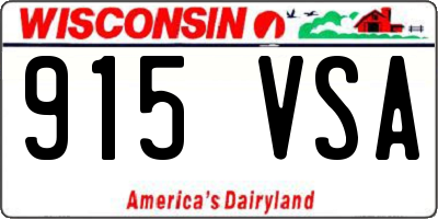 WI license plate 915VSA