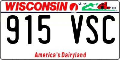 WI license plate 915VSC