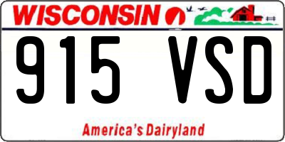 WI license plate 915VSD