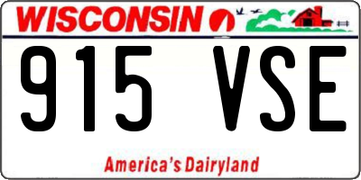 WI license plate 915VSE