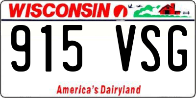 WI license plate 915VSG