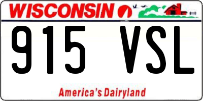 WI license plate 915VSL