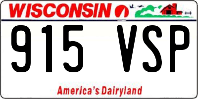 WI license plate 915VSP