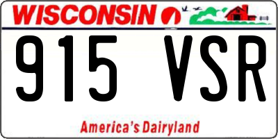 WI license plate 915VSR