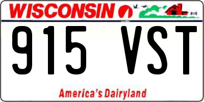 WI license plate 915VST