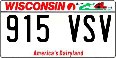 WI license plate 915VSV