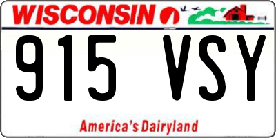 WI license plate 915VSY