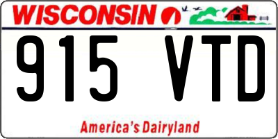 WI license plate 915VTD