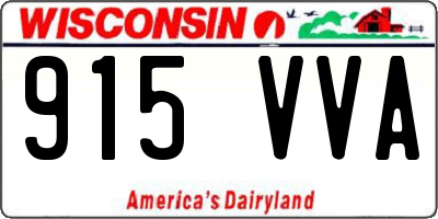 WI license plate 915VVA