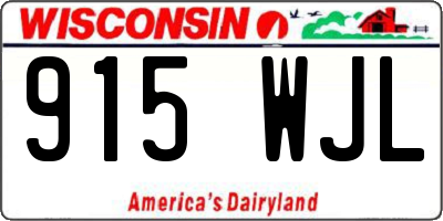 WI license plate 915WJL