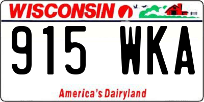 WI license plate 915WKA