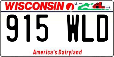 WI license plate 915WLD
