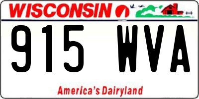 WI license plate 915WVA