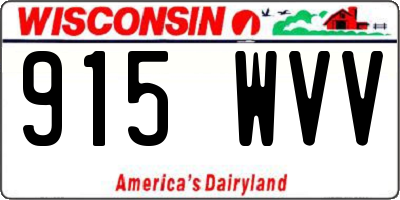 WI license plate 915WVV