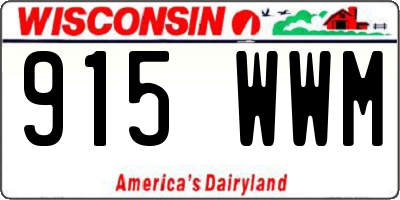 WI license plate 915WWM