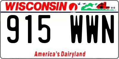 WI license plate 915WWN