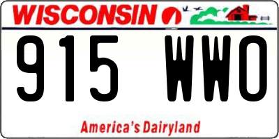 WI license plate 915WWO