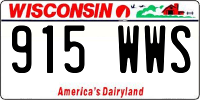 WI license plate 915WWS