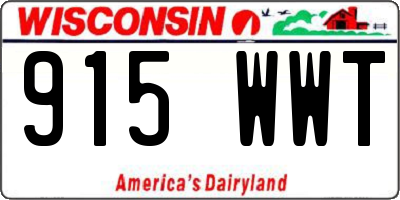 WI license plate 915WWT
