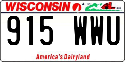 WI license plate 915WWU