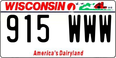 WI license plate 915WWW
