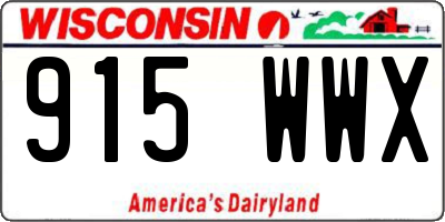 WI license plate 915WWX