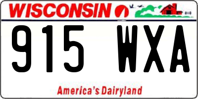 WI license plate 915WXA