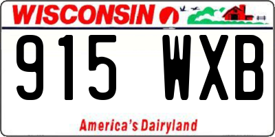 WI license plate 915WXB