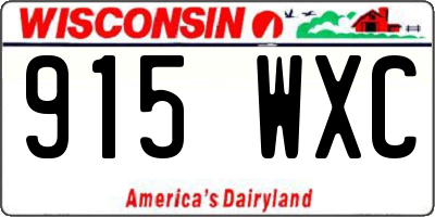 WI license plate 915WXC