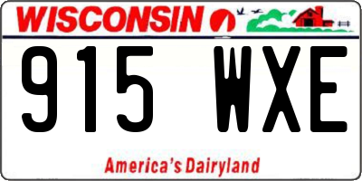 WI license plate 915WXE