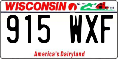 WI license plate 915WXF