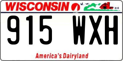 WI license plate 915WXH