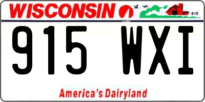 WI license plate 915WXI