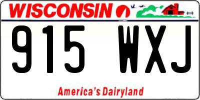 WI license plate 915WXJ