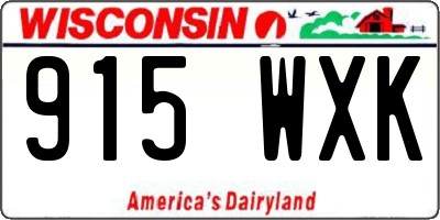 WI license plate 915WXK