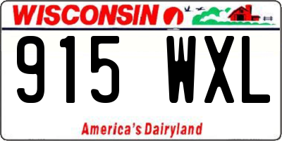WI license plate 915WXL