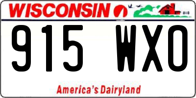 WI license plate 915WXO