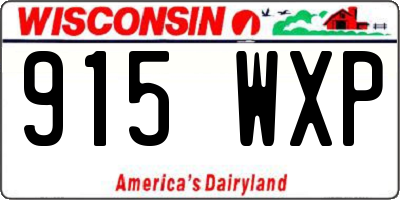 WI license plate 915WXP